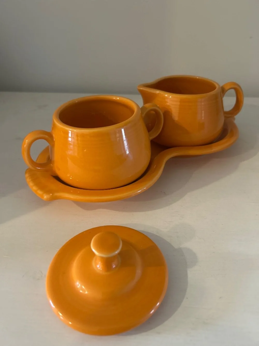 Fiestaware Tangerine Cream & Sugar Set